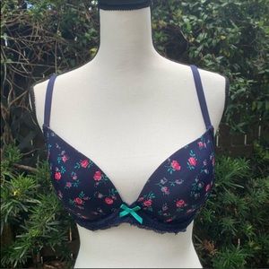 Blue floral bra